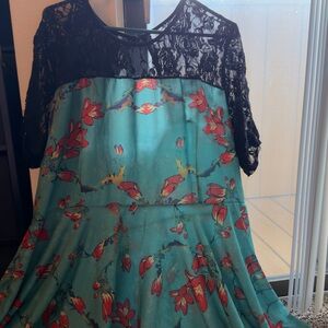 3XL Plus Size Floral Lace Overlay Dress